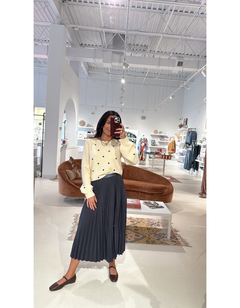 Sadie & Sage Twinkle Star Embroidered Sweater