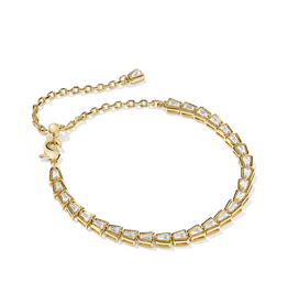 Kendra Scott Bella Tennis Bracelet Gold Metal White CZ