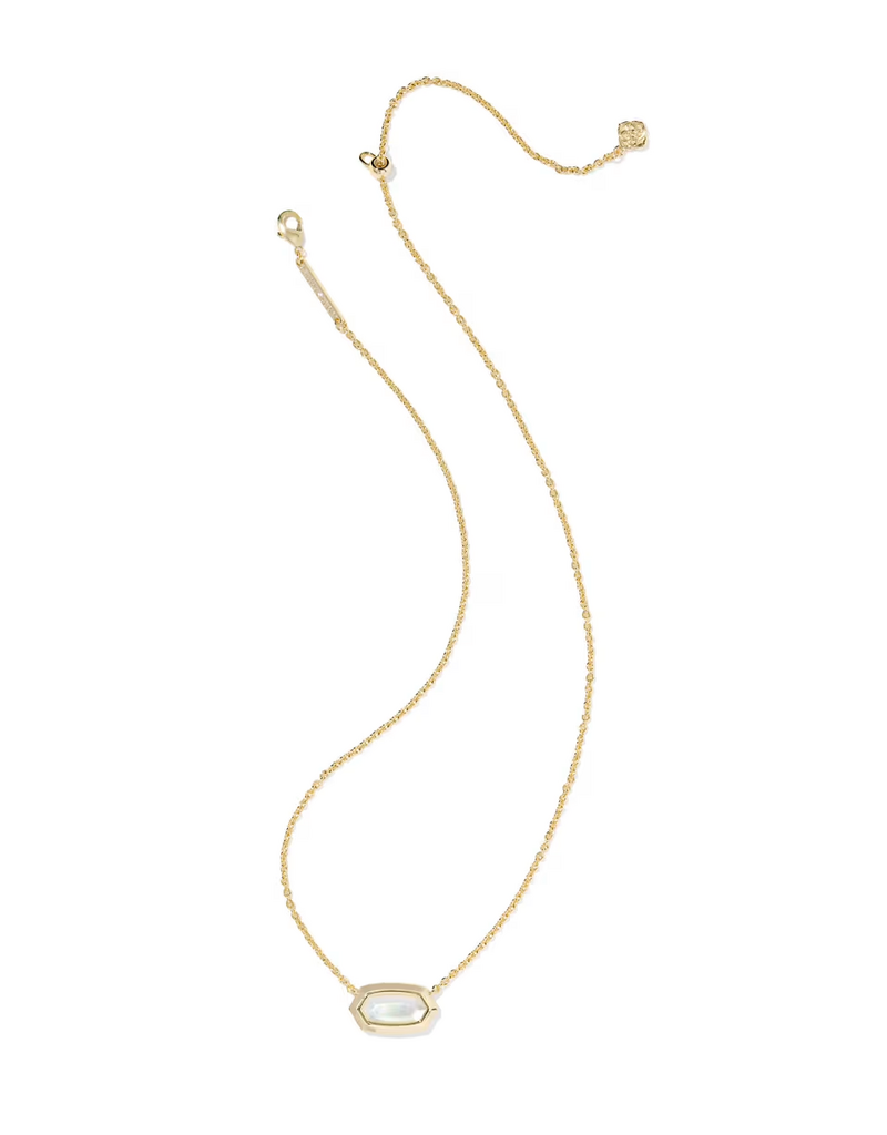 Kendra Scott Elisa Bezel Pendant Necklace Gold Ivory MOP