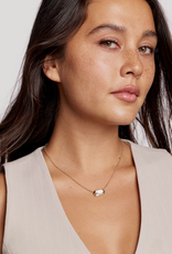 Kendra Scott Elisa Bezel Pendant Necklace Gold Ivory MOP