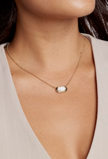 Kendra Scott Elisa Bezel Pendant Necklace Gold Ivory MOP
