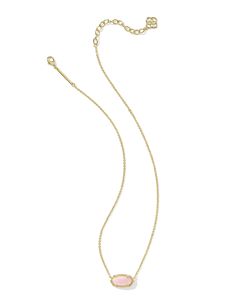 Kendra Scott Elisa Necklace Gold Rose Quartz Necklace