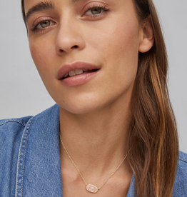 Kendra Scott Elisa Necklace Gold Rose Quartz Necklace