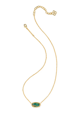 Kendra Scott Elisa Necklace Gold Bronze Veined Malachite Necklace