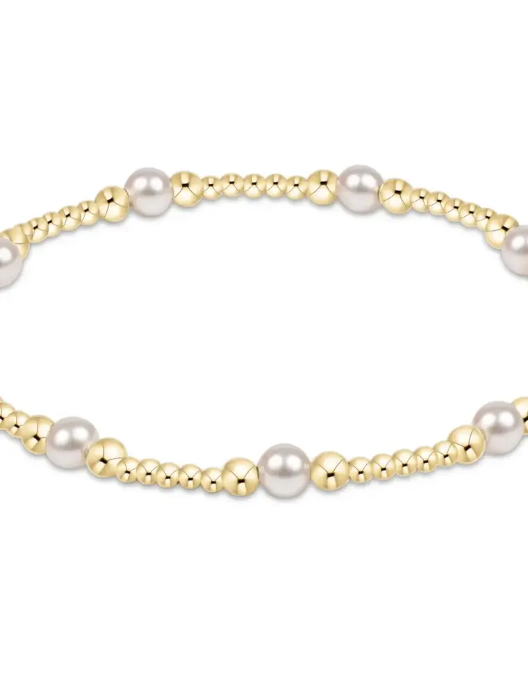 ENEWTON Classic Purpose Pattern 4mm Bead Bracelet Gold Pearl