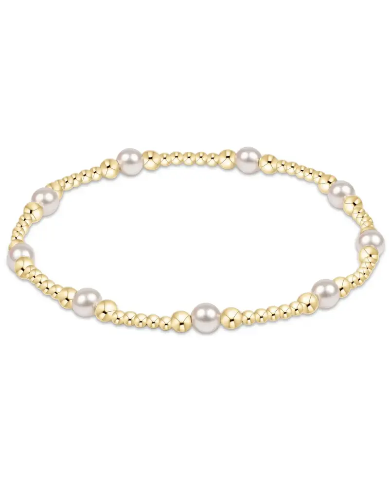 ENEWTON Classic Purpose Pattern 4mm Bead Bracelet Gold Pearl