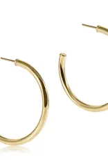 ENEWTON Round Gold 1.5" Post Hoop 3MM Smooth Earrings
