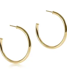 ENEWTON Round Gold 1.5" Post Hoop 3MM Smooth Earrings