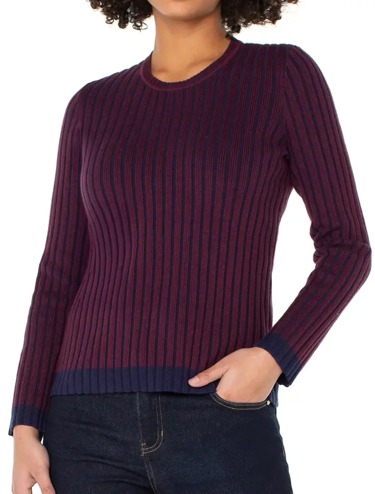 Liverpool Long Sleeve Crew Neck Ribbed Sweater