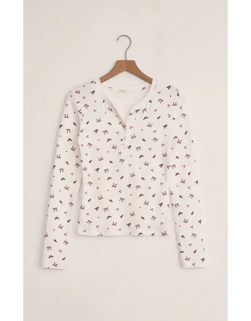 Z Lounge Holly Pointelle Long Sleeve Top