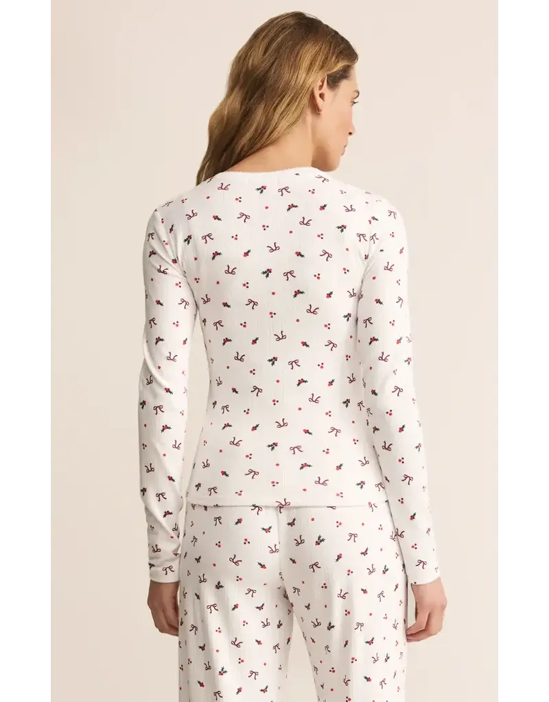 Z Lounge Holly Pointelle Long Sleeve Top