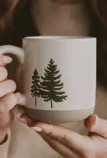 Sweet Water Decor Green Trees Stoneware 14 oz. Coffee Mug