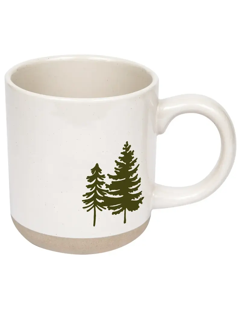 Sweet Water Decor Green Trees Stoneware 14 oz. Coffee Mug