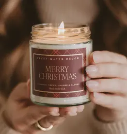 Sweet Water Decor Merry Christmas 9oz.  Soy Candle