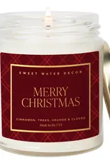 Sweet Water Decor Merry Christmas 9oz.  Soy Candle