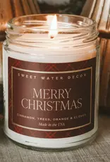 Sweet Water Decor Merry Christmas 9oz.  Soy Candle