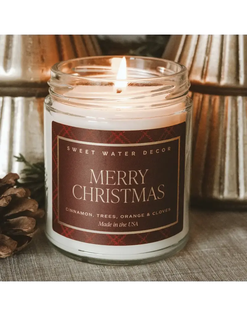Sweet Water Decor Merry Christmas 9oz.  Soy Candle