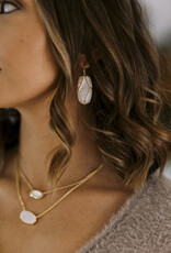 Kendra Scott Elle Lattice Frame Drop Earring Gold Ivory Mother of Pearl