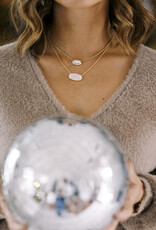 Kendra Scott Elisa Statement Pendant Necklace Gold Iridescent Drusy