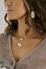 Kendra Scott Elisa Bezel Pendant Necklace Gold Ivory MOP