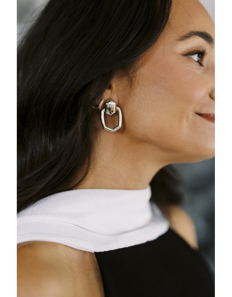 Kendra Scott Kai Open Frame Earring Rhodium