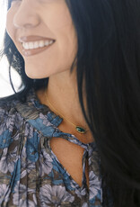 Kendra Scott Elisa Necklace Gold Bronze Veined Malachite Necklace