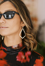 Kendra Scott Sophee Crystal Open Frame Earring Gold White Crystal