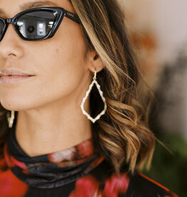 Kendra Scott Sophee Crystal Open Frame Earring Gold White Crystal