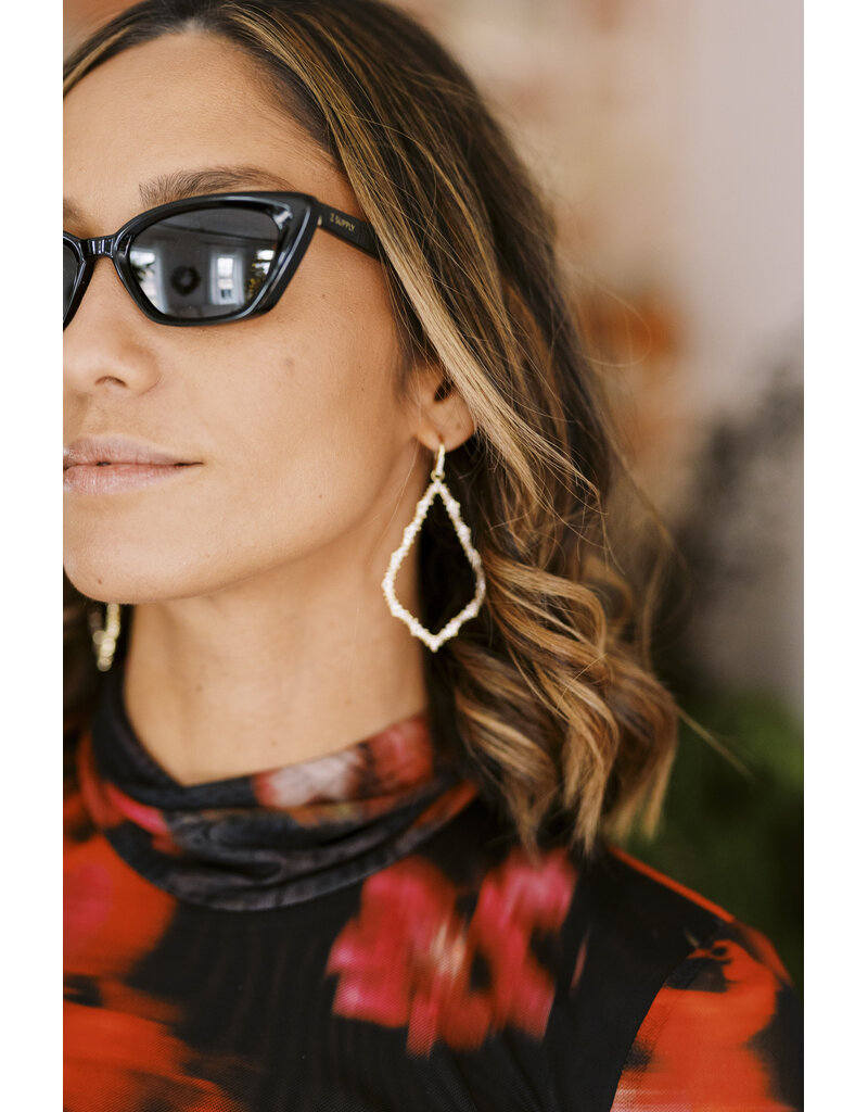 Kendra Scott Sophee Crystal Open Frame Earring Gold White Crystal