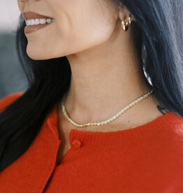 Kendra Scott Bella Tennis Necklace Gold White Metal CZ