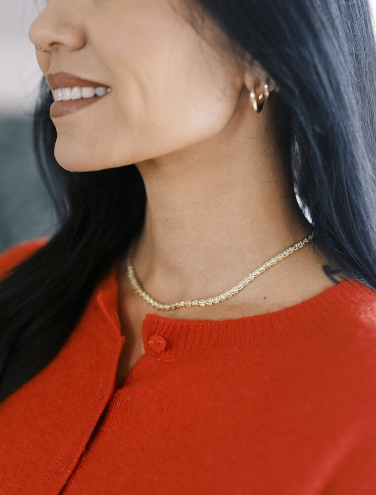 Kendra Scott Bella Tennis Necklace Gold White Metal CZ