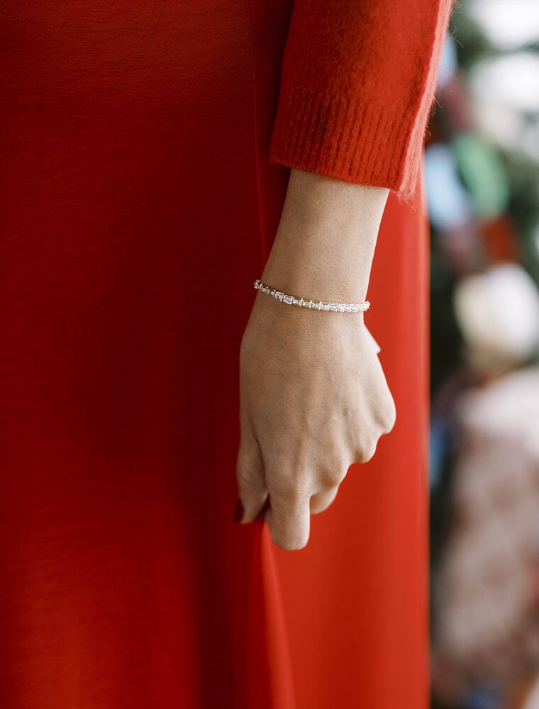 Kendra Scott Bella Tennis Bracelet Gold Metal White CZ