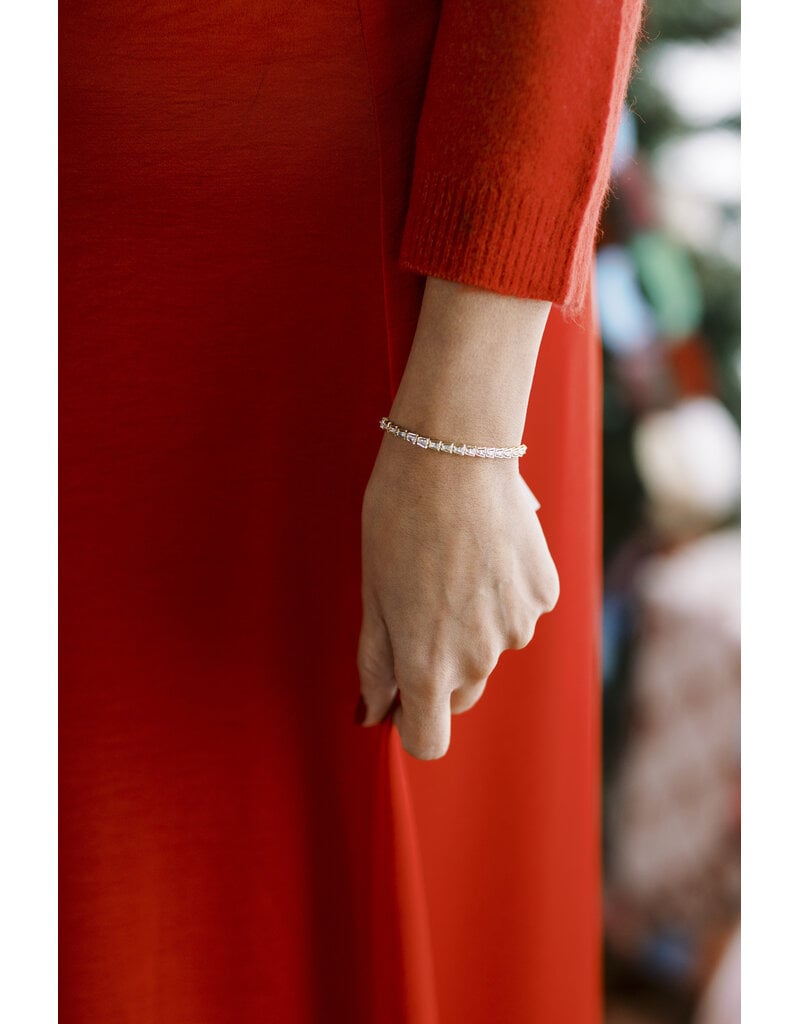 Kendra Scott Bella Tennis Bracelet Gold Metal White CZ