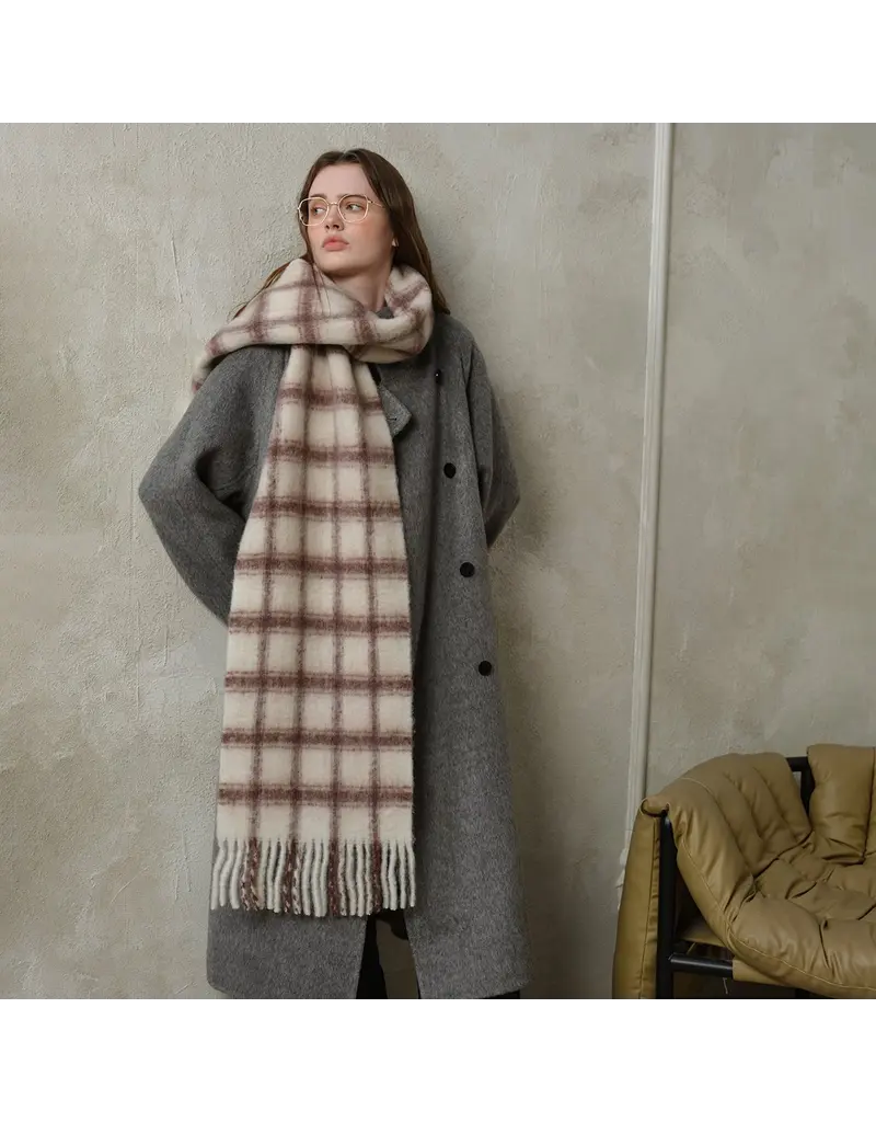 dipped shop Simple Soft Plaid Scarf