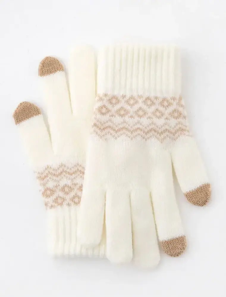 ninexis Winter Warm Knit Touchscreen Gloves (white)