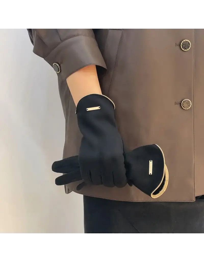 ninexis Faux Fur Lined Winter Touch Screen Gloves (black)