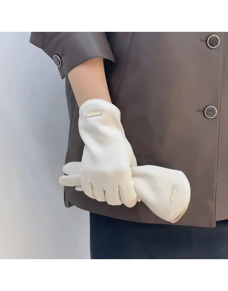 ninexis Faux Fur Lined Winter Touch Screen Gloves (white)
