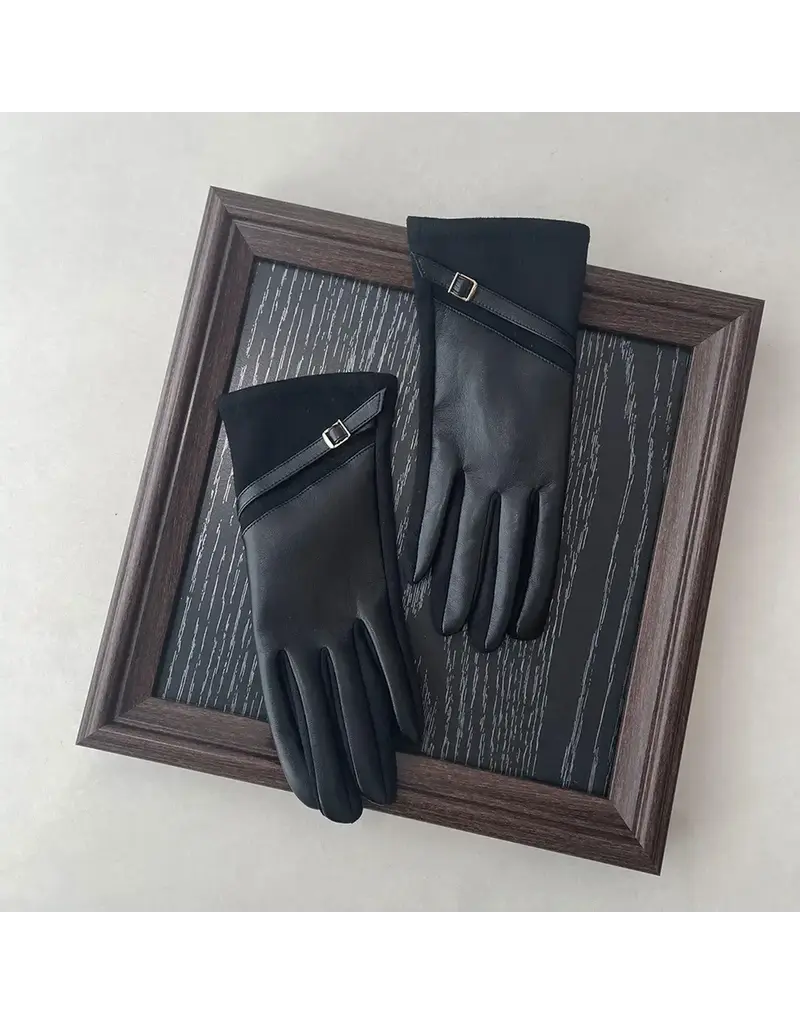 ninexis Faux Leather Winter Touchscreen Gloves (black)