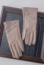 ninexis Faux Leather Winter Touchscreen Gloves (khaki)