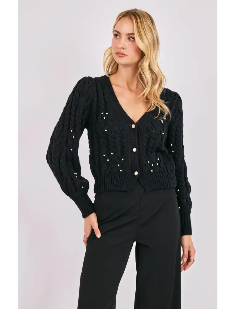 Sadie & Sage Jewel Box Pearl Embellished Cardi