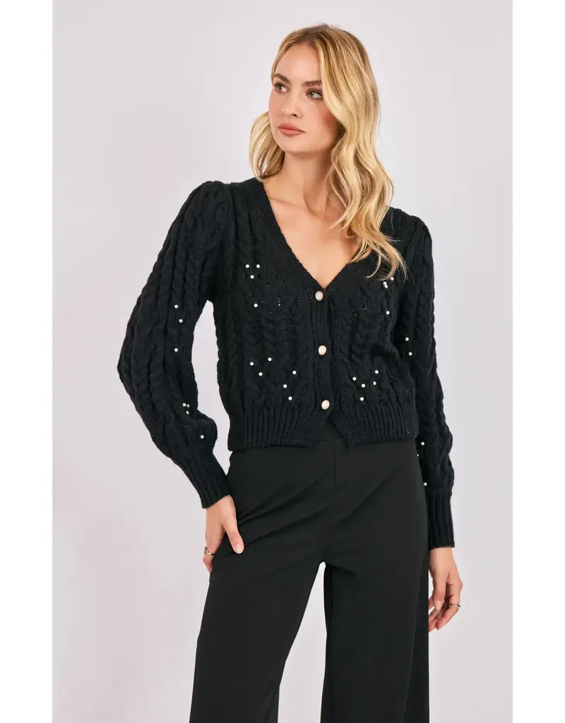 Sadie & Sage Jewel Box Pearl Embellished Cardi