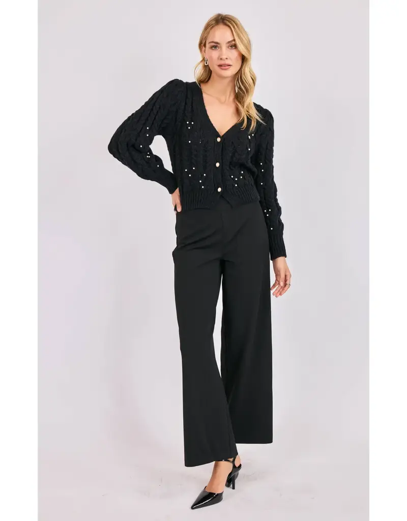 Sadie & Sage Jewel Box Pearl Embellished Cardi