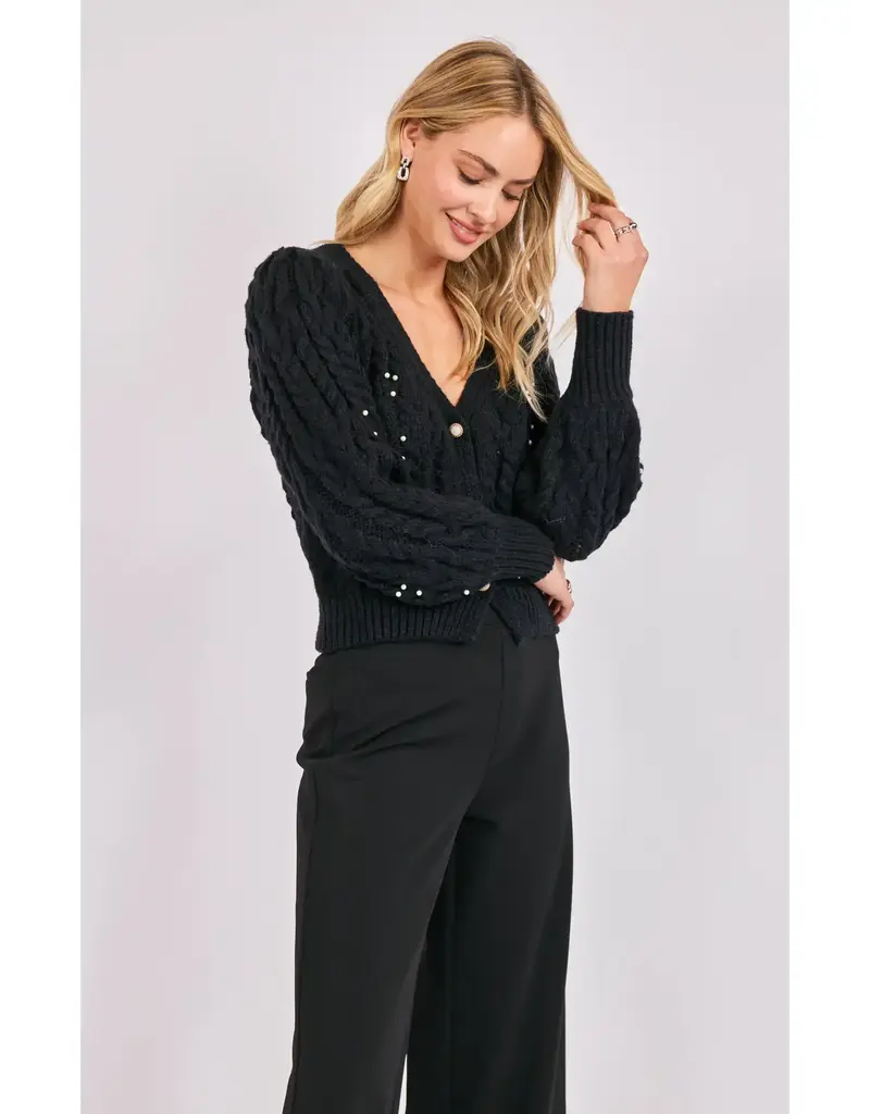 Sadie & Sage Jewel Box Pearl Embellished Cardi