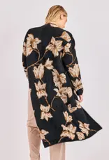 Sadie & Sage Emory Floral Intarsia Open Duster Cardi