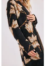 Sadie & Sage Emory Floral Intarsia Open Duster Cardi