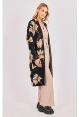 Sadie & Sage Emory Floral Intarsia Open Duster Cardi