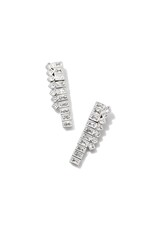 Kendra Scott Gracie Silver Linear Earrings in White CZ