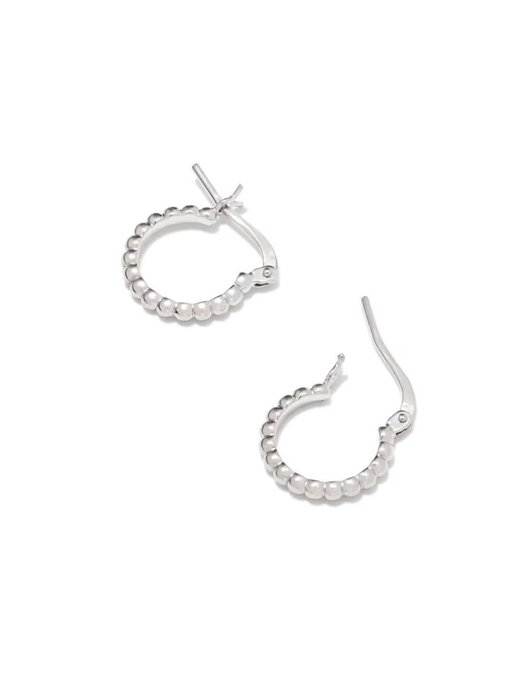 Kendra Scott Beaded 13mm Huggie Earrings in Sterling Silver