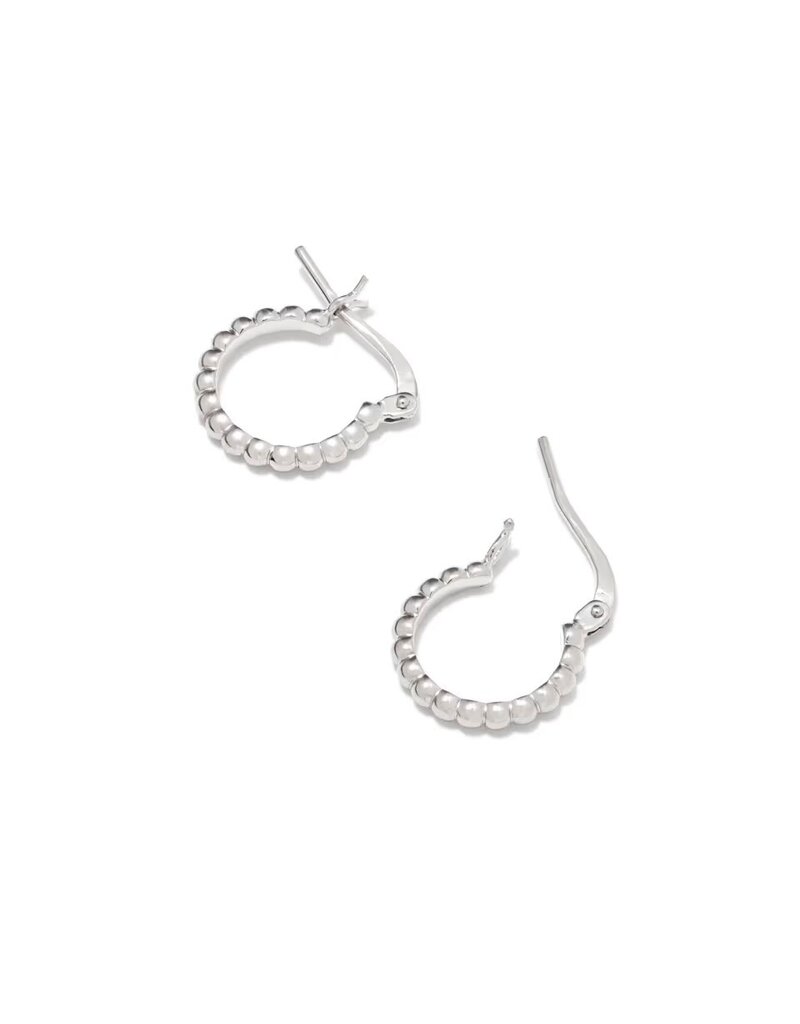 Kendra Scott Beaded 13mm Huggie Earrings in Sterling Silver