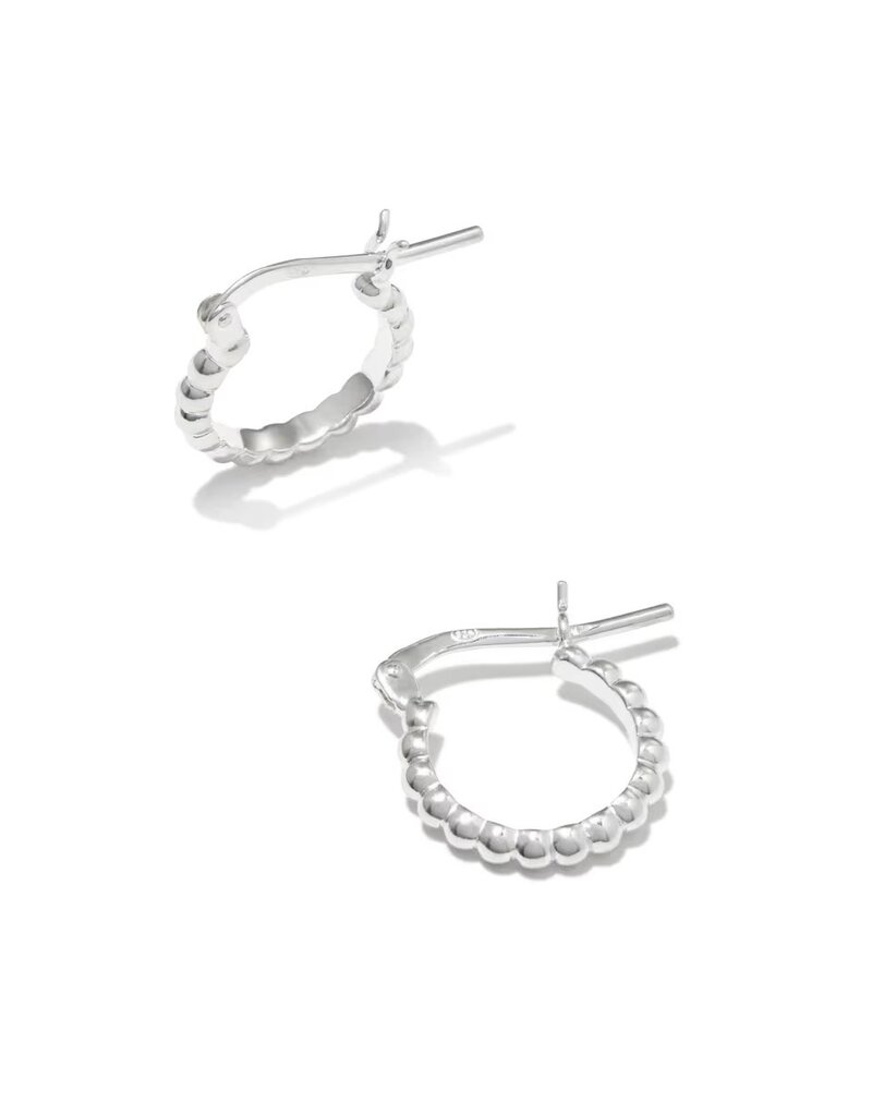Kendra Scott Beaded 13mm Huggie Earrings in Sterling Silver
